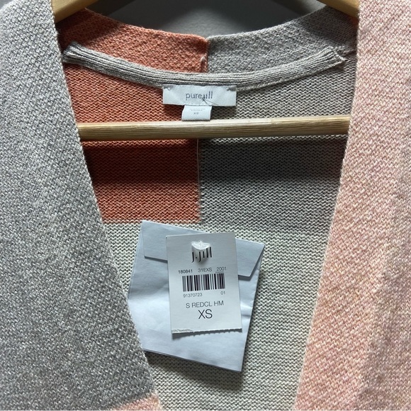 Pure Jill Pink Color Blocked Cardigan NWT - Picture 5 of 10